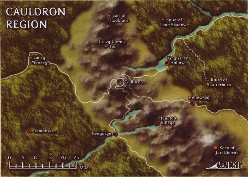 Map of Cauldron and the Surrounds K Man's Adventures